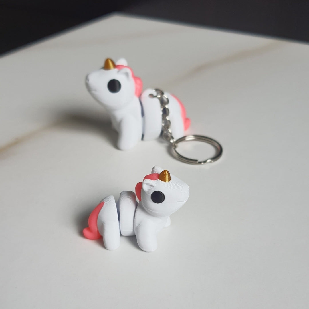 Unicorn Minixie® – Flexible 3D Printed Tiny Fantasy Toy, Custom Keychain & Decoration