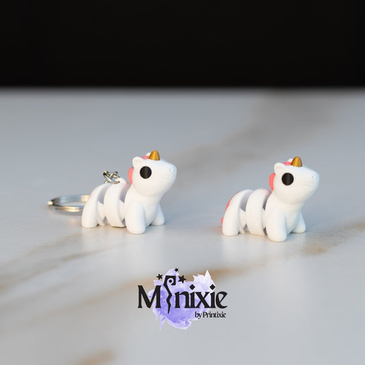 Unicorn Minixie® – Flexible 3D Printed Tiny Fantasy Toy, Custom Keychain & Decoration