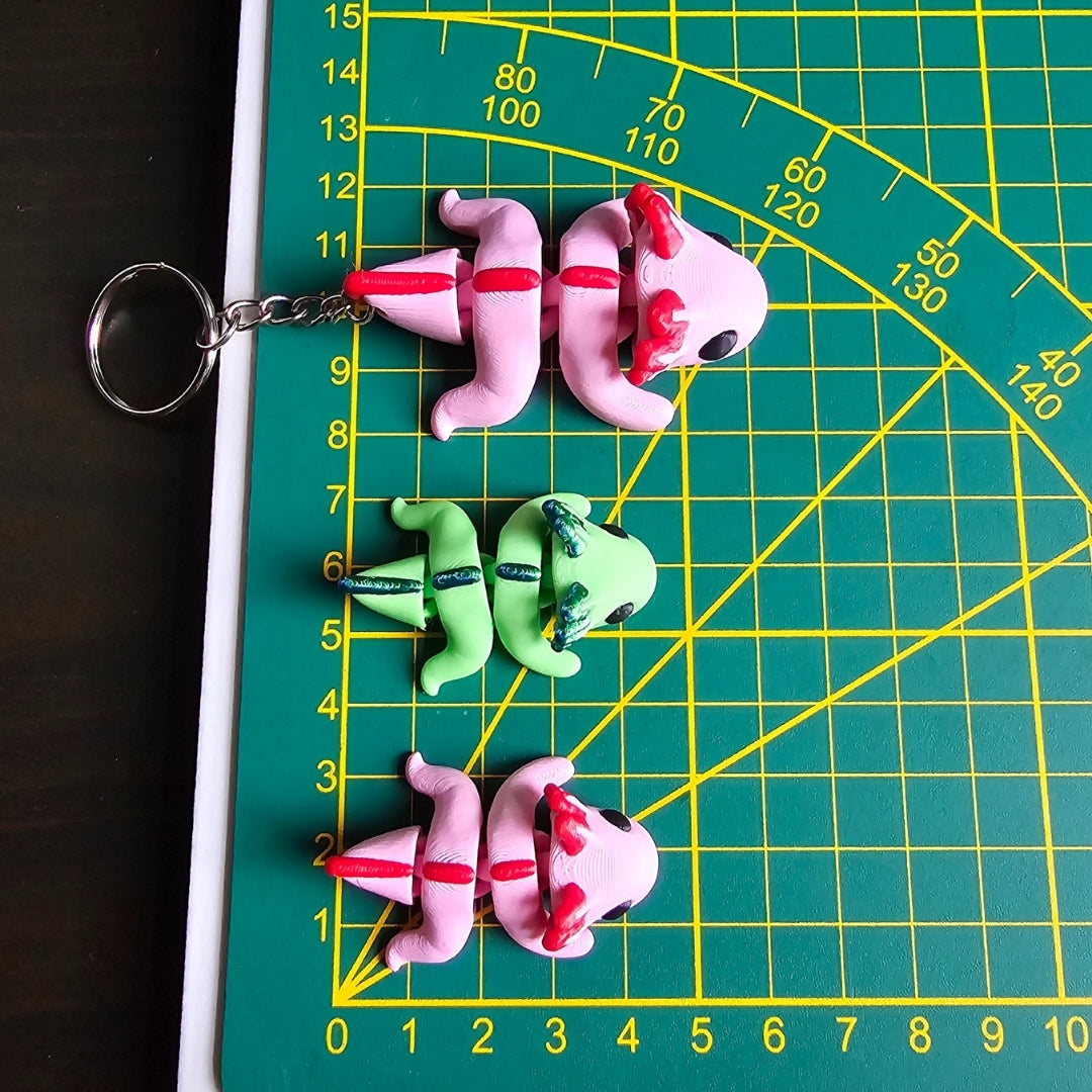 Tiny Axolotl & Keychain