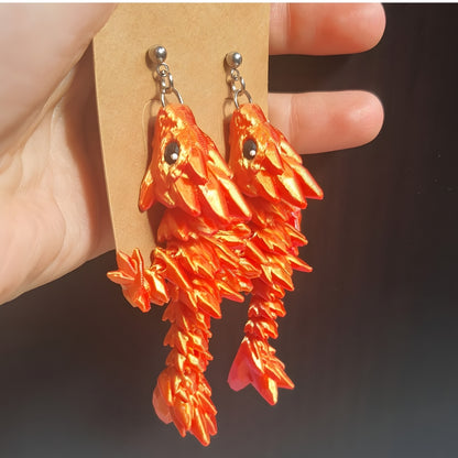 Gemstone Dragon Earrings - 3D Printed