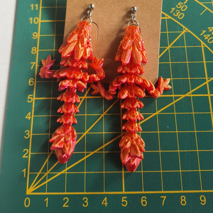 Gemstone Dragon Earrings - 3D Printed