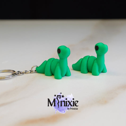 Brontosaurus Minixie™ – Flexible 3D Printed Tiny Dinosaur Toy, Custom Keychain & Decoration