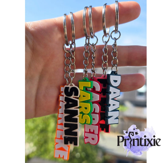 Custom Name Keychain – Personalized 3D Printed Two-Layer Key Ring
