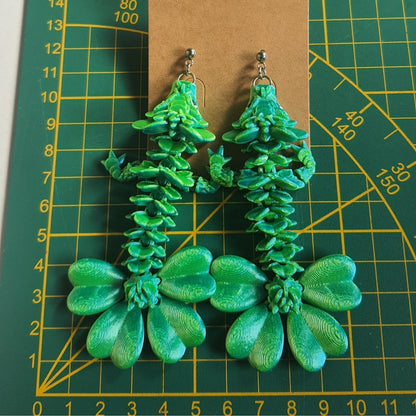 Lucky Clover Dragon Earrings - 3D Printed