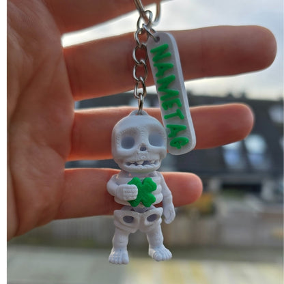 Tiny Lucky Clover Skeleton & Keychain