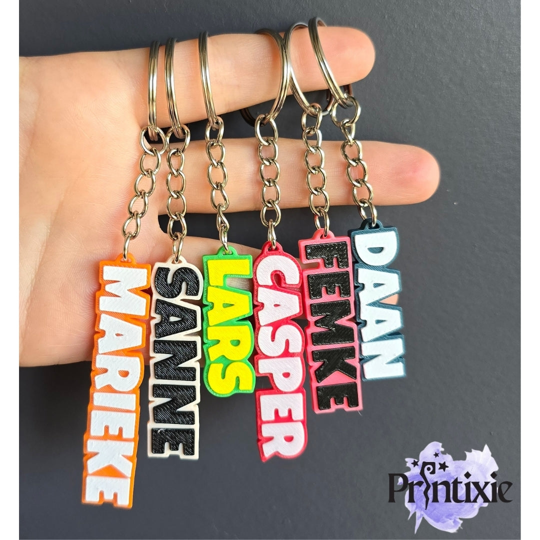 Custom Name Keychain – Personalized 3D Printed Two-Layer Key Ring
