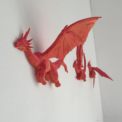 Dragon In Flight - 3D Printed Wall Decor