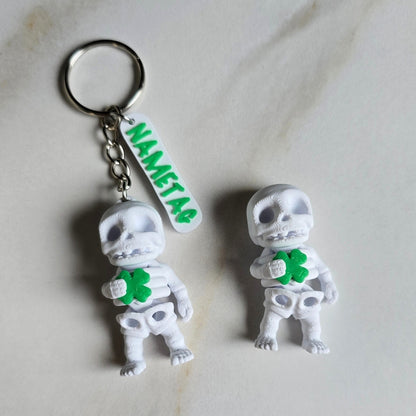 Tiny Lucky Clover Skeleton & Keychain