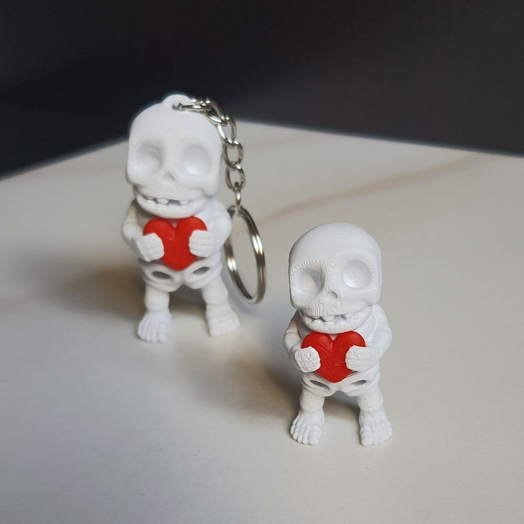 Tiny Valentine's Skeleton & Keychain