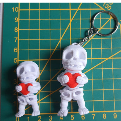 Tiny Valentine's Skeleton & Keychain