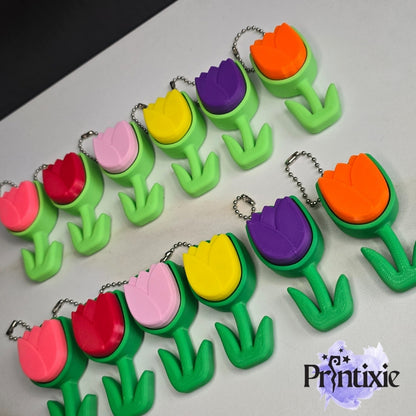 Tulip Clickers – Dutch-Inspired 3D-Printed Keychain Stress Toys