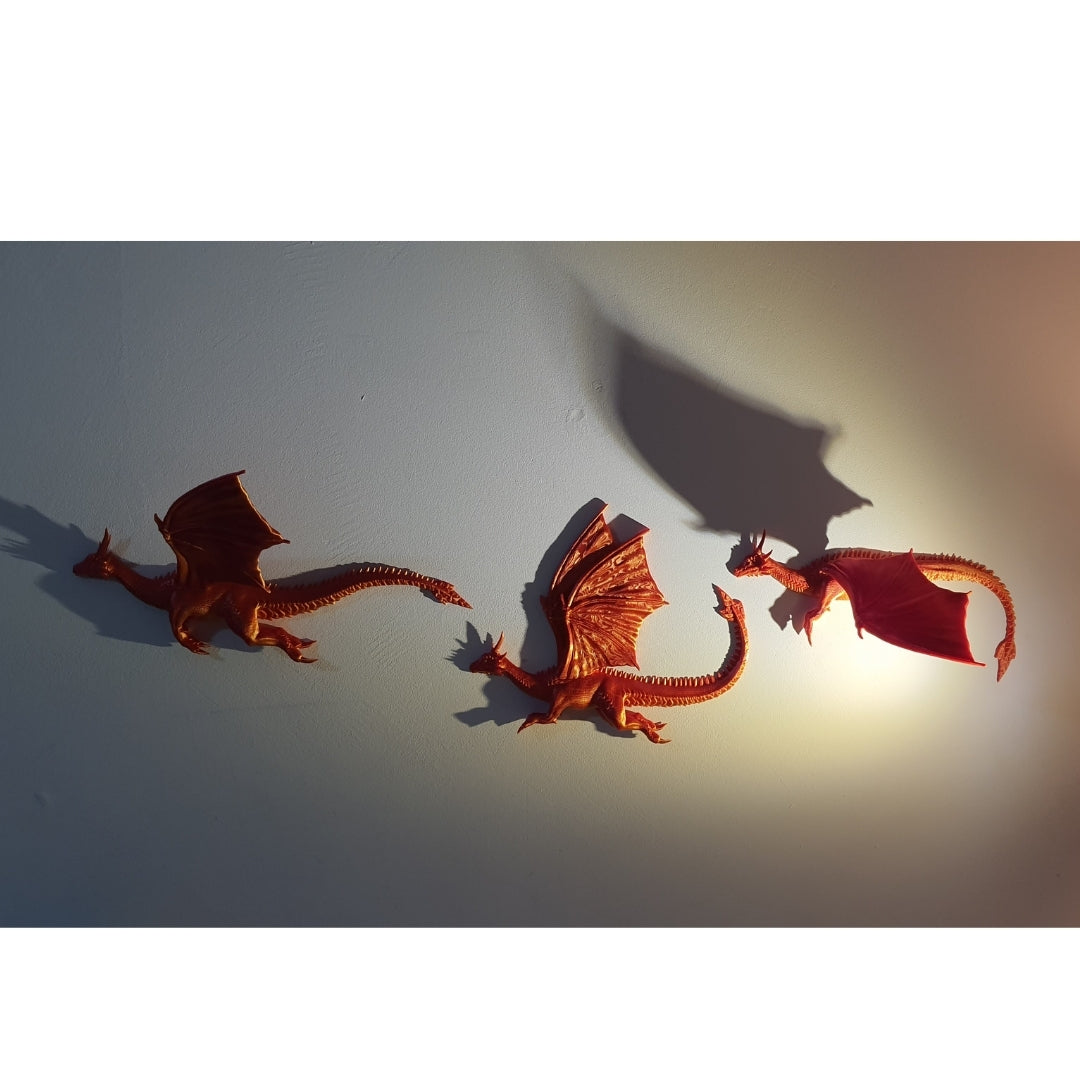 Dragon In Flight - 3D Printed Wall Decor