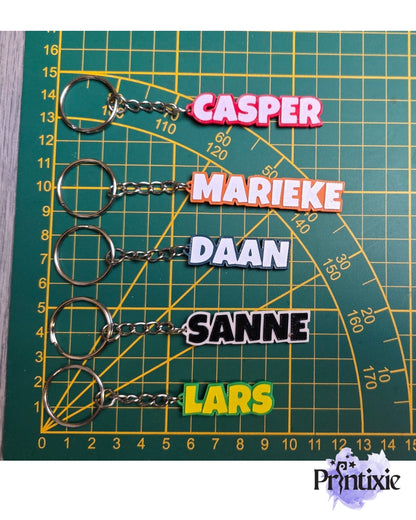 Custom Name Keychain – Personalized 3D Printed Two-Layer Key Ring
