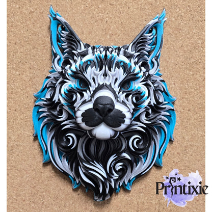 Cat wall decor blue