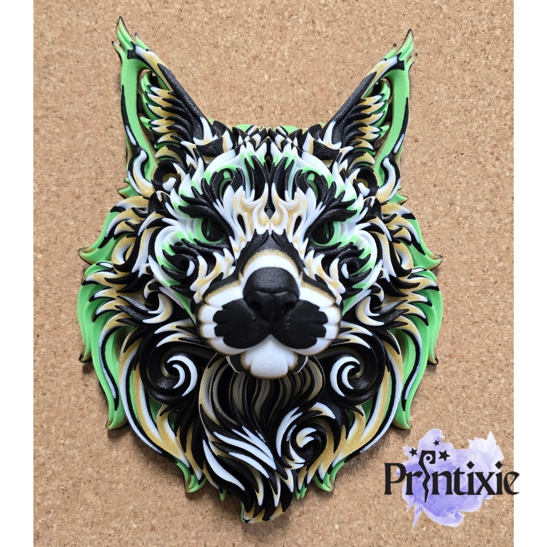Cat wall decor green