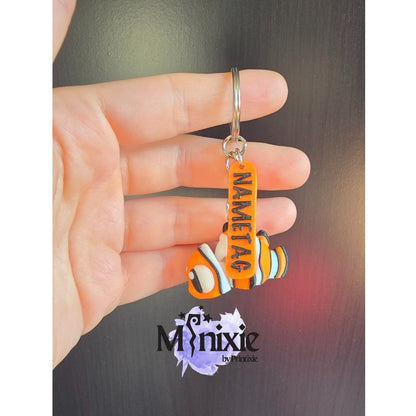 Clown Fish Keychain with nametag