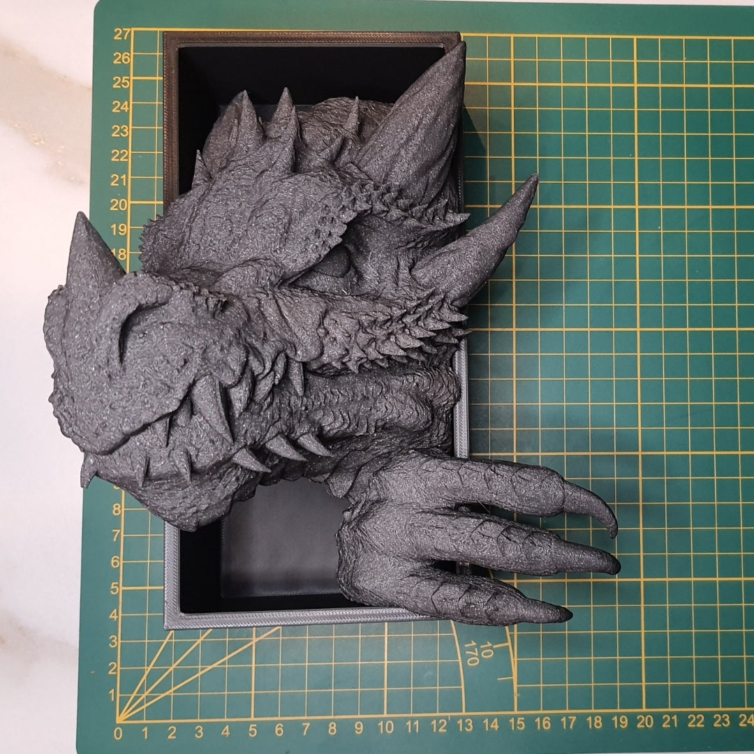 Dragon Book Nook – 3D Printed Fantasy Bookshelf Insert - Size