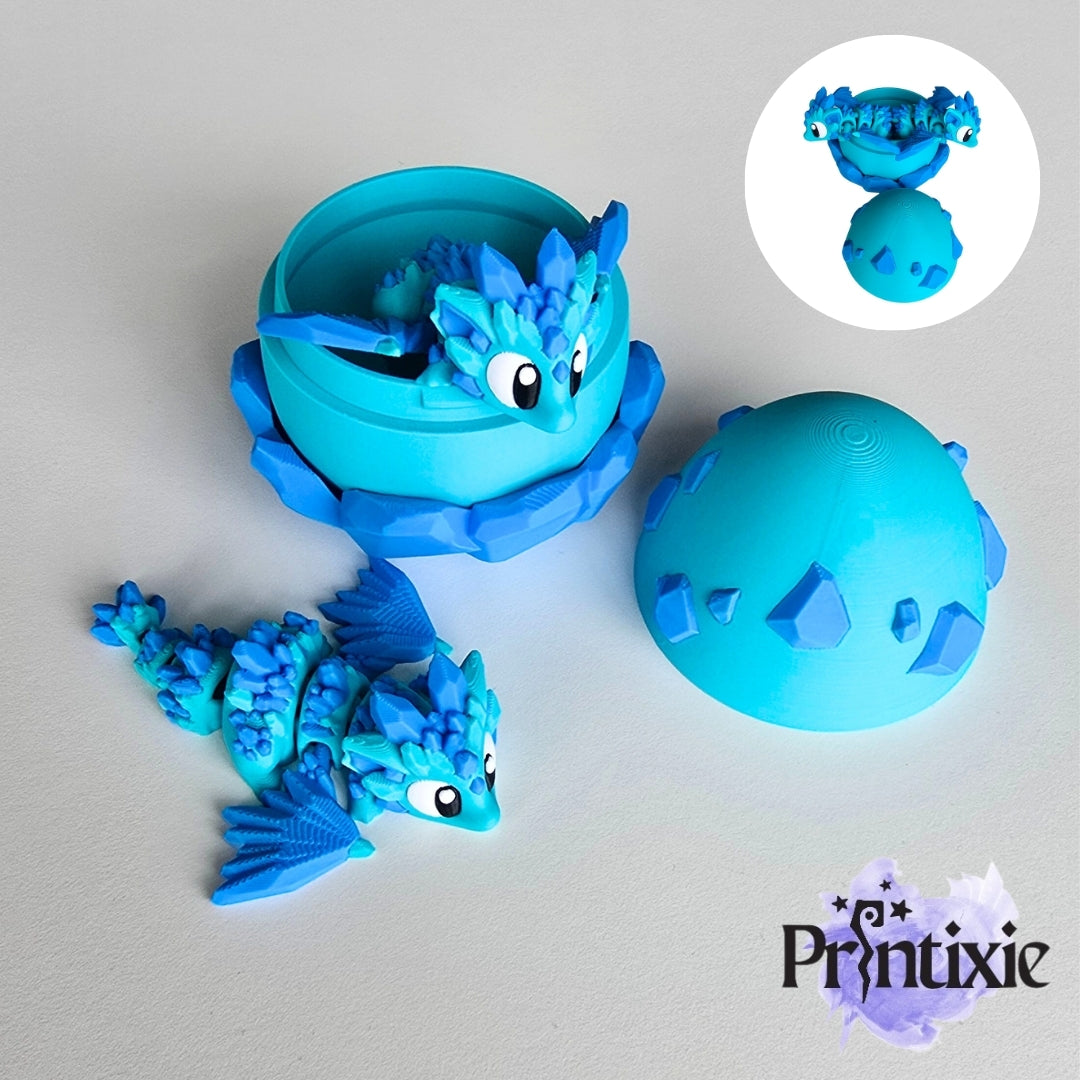Mini Crystal Dragon with Crystal Egg
