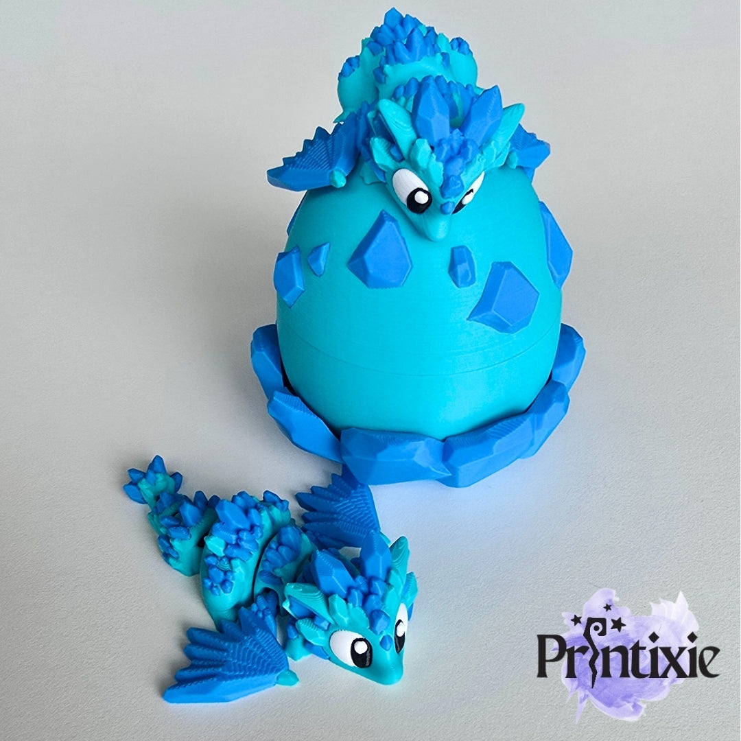 Mini Crystal Dragon with Crystal Egg
