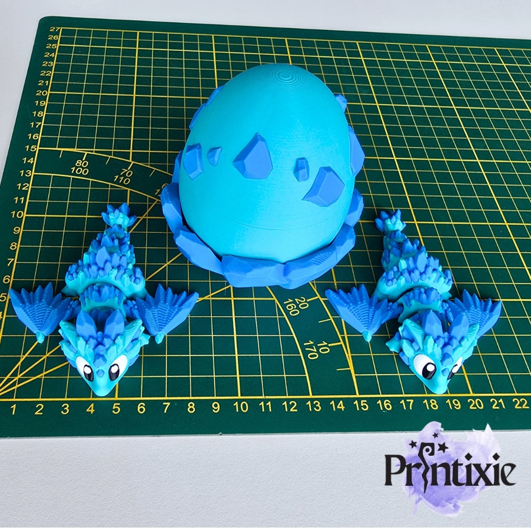 Mini Crystal Dragon with Crystal Egg size