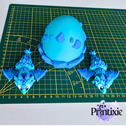 Mini Crystal Dragon with Crystal Egg size