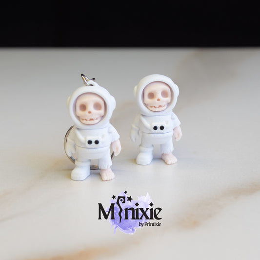 Astronaut Skeleton Minixie™ – Flexible 3D Printed Space Skeleton Toy, Custom Keychain & Decoration