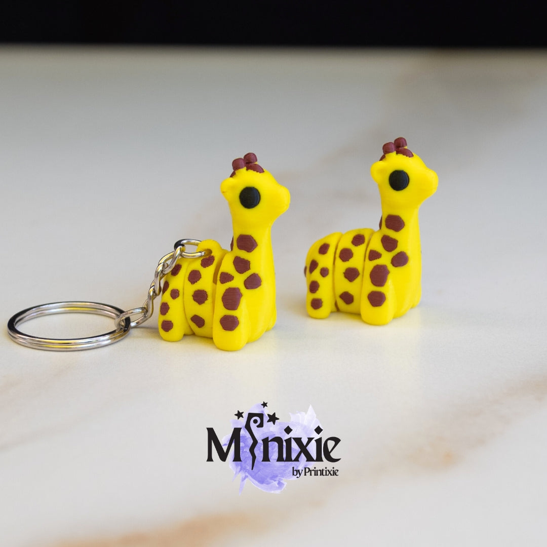 Giraffe Minixie™ – Flexible 3D Printed Tiny Animal Toy, Custom Keychain & Decoration