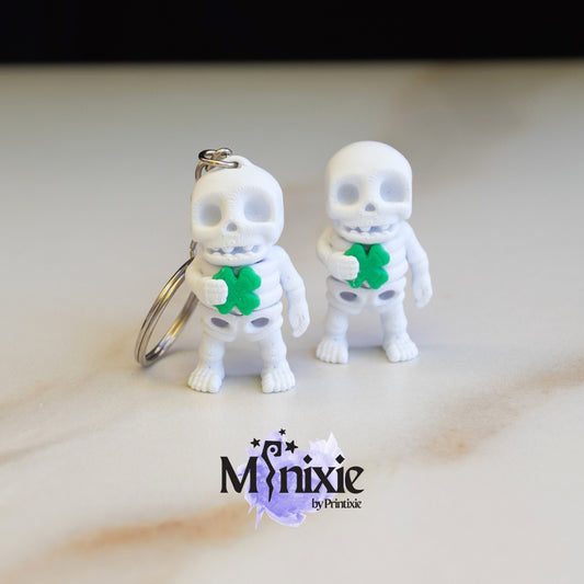 Lucky Skeleton Minixie™ – Flexible 3D Printed Lucky Charm Toy, Custom Keychain & Decoration