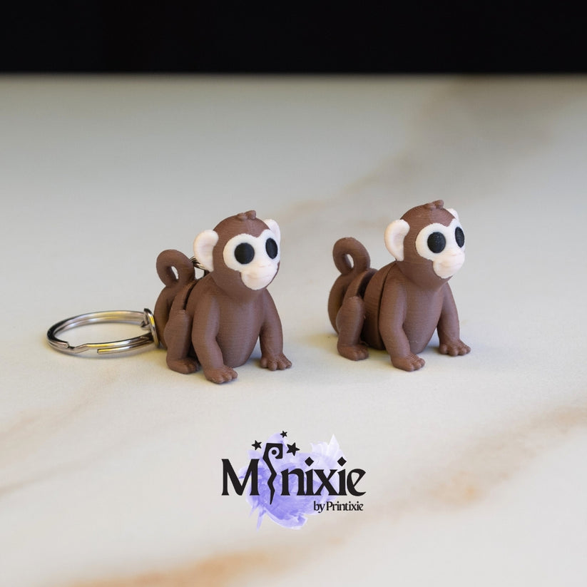 Monkey Minixie® – Flexible 3D Printed Tiny Alien Toy, Custom Keychain ...