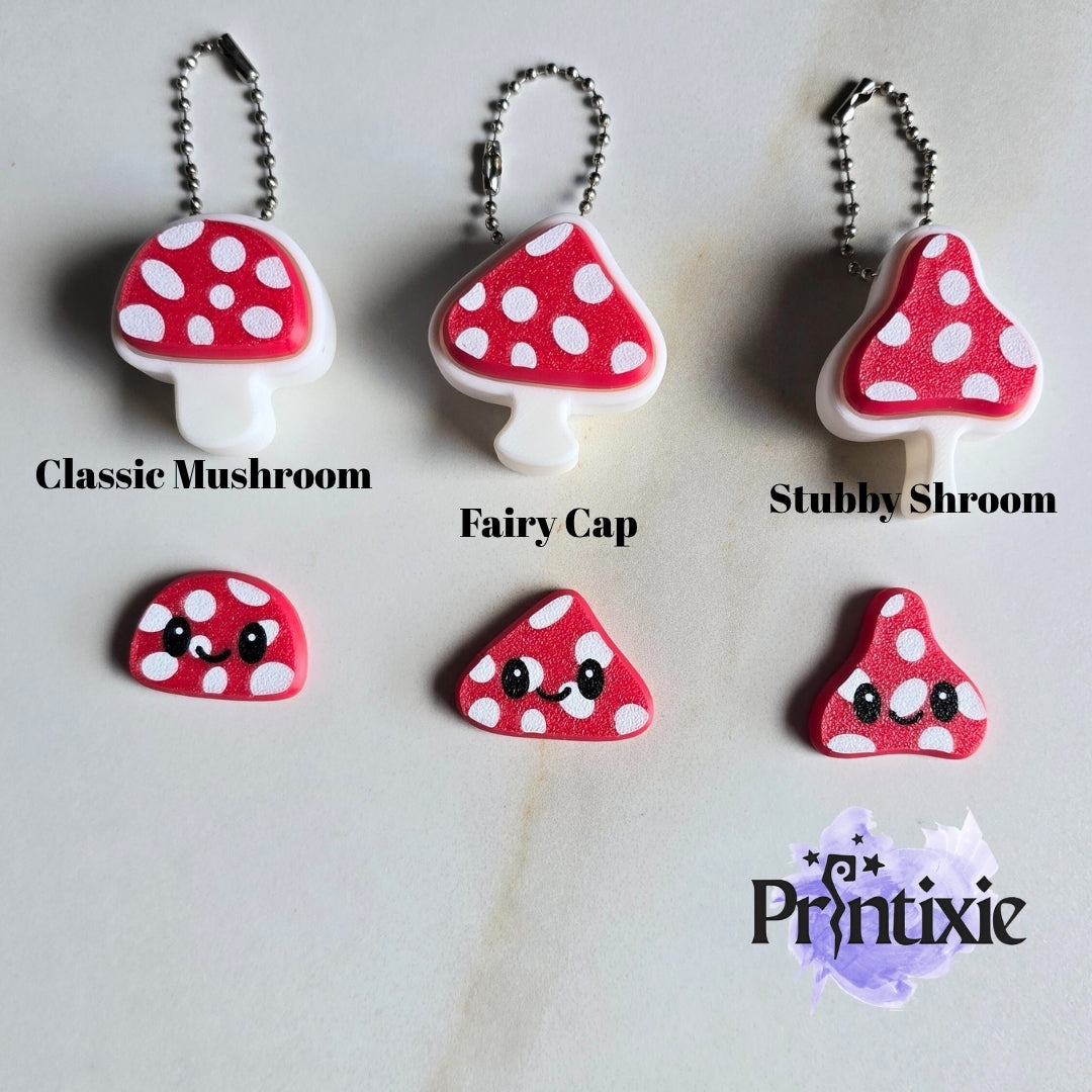 Mushroom Clicker Keychain Red