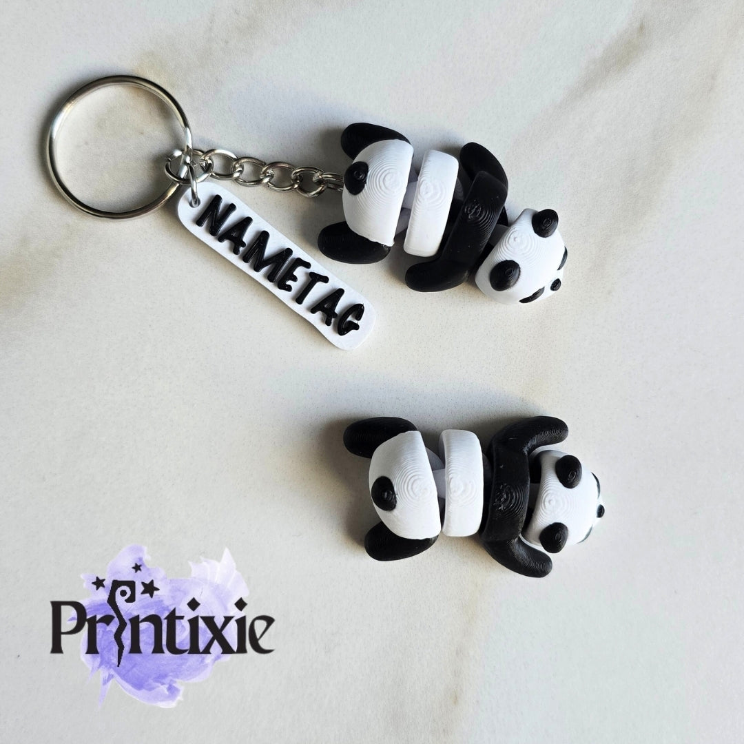 Panda minixie keychain with nametag option