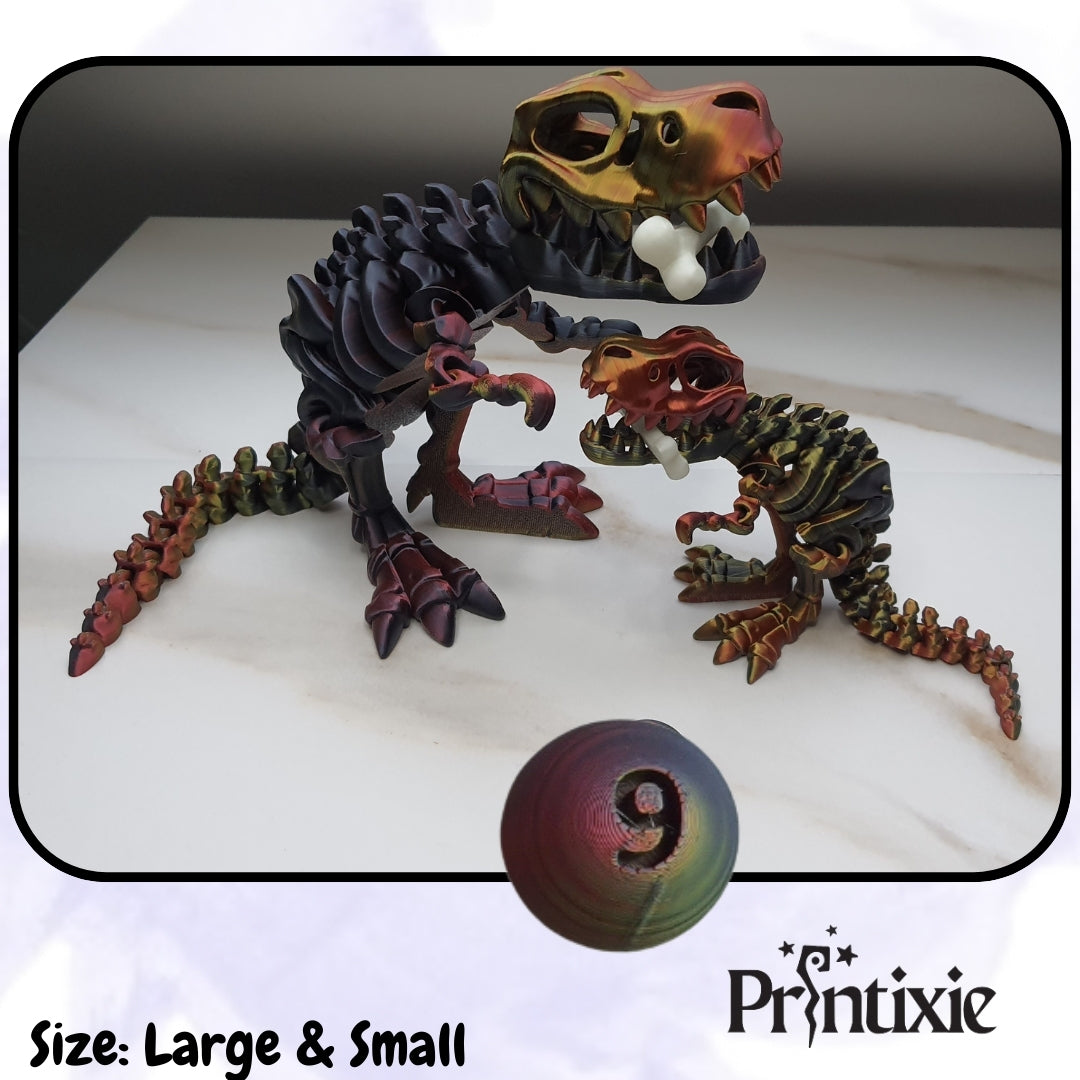 Standing Trex with bone in 2 sizes by Printixie