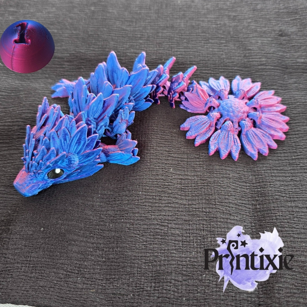 Sunflower Dragon- Blue Purple