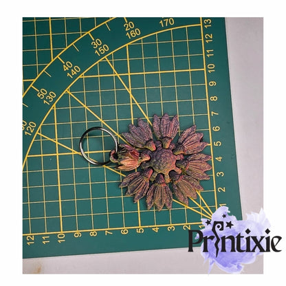 Sunflower keychain by printixie- size