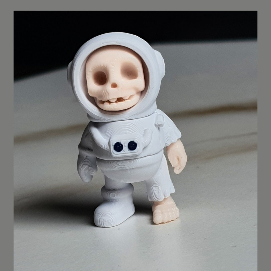 Tiny Skeleton Astronaut & Keychain