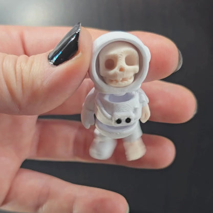 Tiny Skeleton Astronaut & Keychain