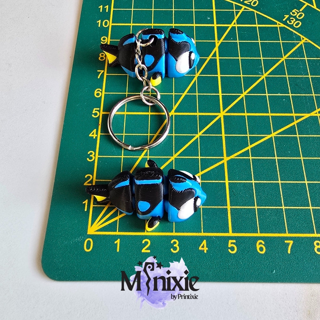 surgeon fish Minixie and keychain by Printixie- Size