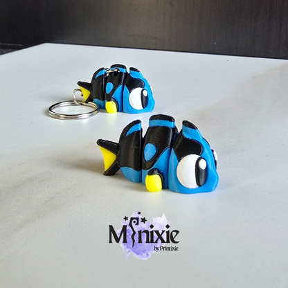 surgeon fish Minixie and keychain by Printixie